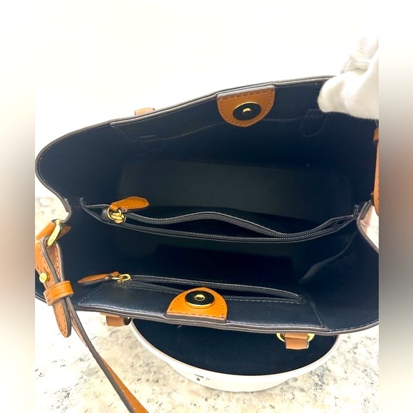 Ralph Lauren Perforated LRL Monogram Top Handled W Removable Long Shoulder Strap - Picture 9 of 14